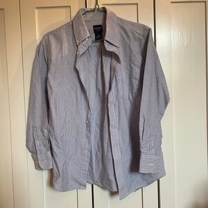 Arrow Men's Blue and White Striped Shirt